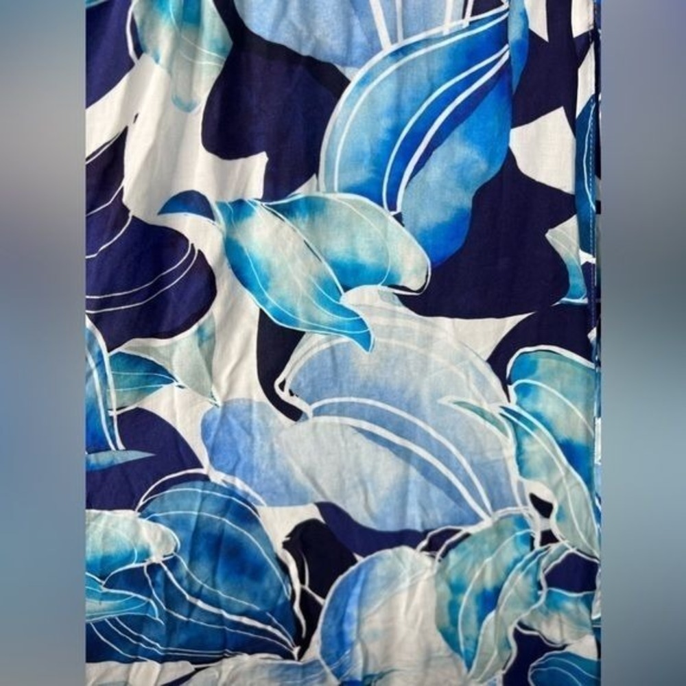 Pietro Brunelli Verbena Maternity Maxi Dress Short Slit Sleeve Blue White Floral - Picture 8 of 13
